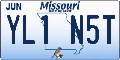 MO license plate YL1N5T