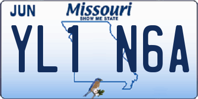 MO license plate YL1N6A