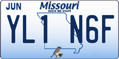 MO license plate YL1N6F