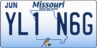 MO license plate YL1N6G