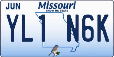 MO license plate YL1N6K