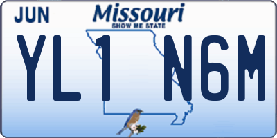 MO license plate YL1N6M