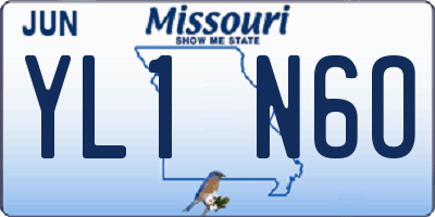 MO license plate YL1N6O