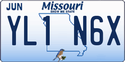 MO license plate YL1N6X