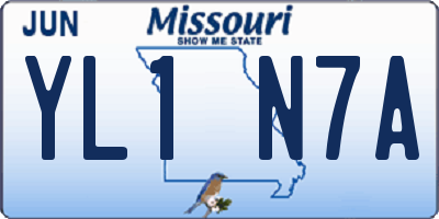 MO license plate YL1N7A
