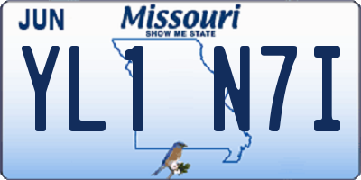 MO license plate YL1N7I