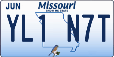 MO license plate YL1N7T