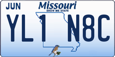 MO license plate YL1N8C