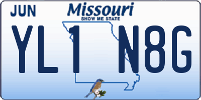 MO license plate YL1N8G