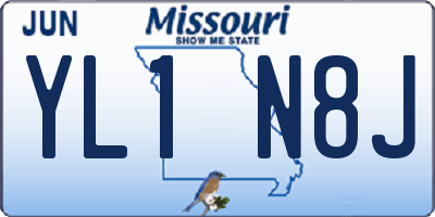 MO license plate YL1N8J