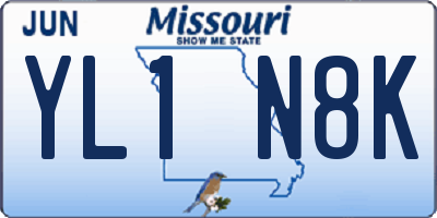 MO license plate YL1N8K