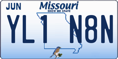 MO license plate YL1N8N