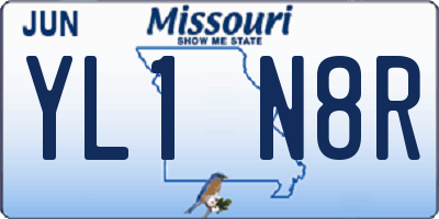 MO license plate YL1N8R