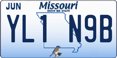 MO license plate YL1N9B