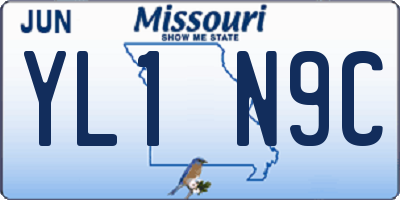 MO license plate YL1N9C