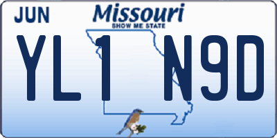 MO license plate YL1N9D