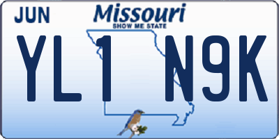 MO license plate YL1N9K