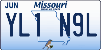 MO license plate YL1N9L