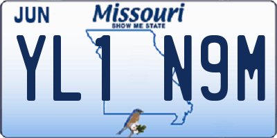 MO license plate YL1N9M