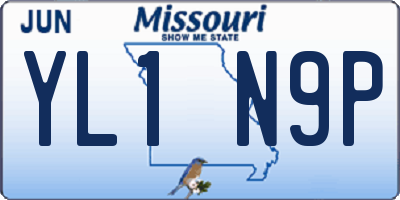 MO license plate YL1N9P