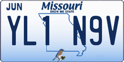 MO license plate YL1N9V