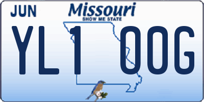 MO license plate YL1O0G