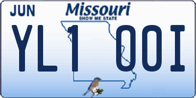 MO license plate YL1O0I