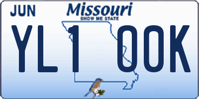 MO license plate YL1O0K