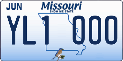 MO license plate YL1O0O