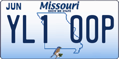 MO license plate YL1O0P
