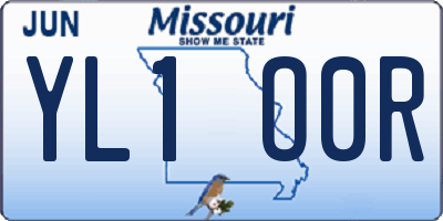 MO license plate YL1O0R