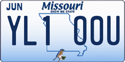 MO license plate YL1O0U