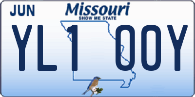 MO license plate YL1O0Y