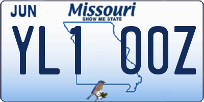 MO license plate YL1O0Z