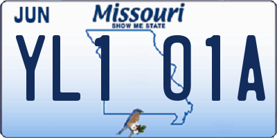 MO license plate YL1O1A