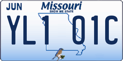 MO license plate YL1O1C