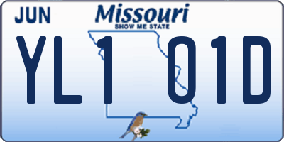 MO license plate YL1O1D