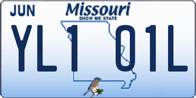 MO license plate YL1O1L