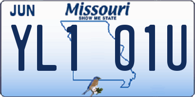 MO license plate YL1O1U
