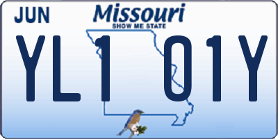 MO license plate YL1O1Y