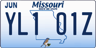 MO license plate YL1O1Z