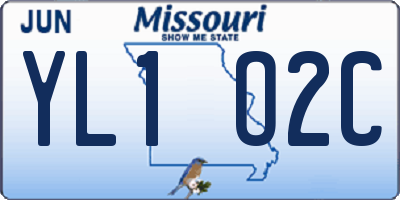 MO license plate YL1O2C