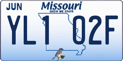 MO license plate YL1O2F