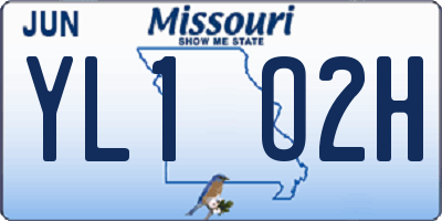 MO license plate YL1O2H