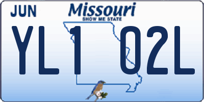 MO license plate YL1O2L