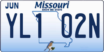 MO license plate YL1O2N