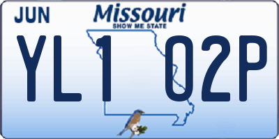 MO license plate YL1O2P