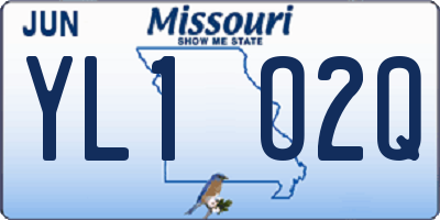MO license plate YL1O2Q