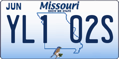 MO license plate YL1O2S