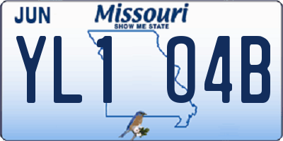 MO license plate YL1O4B